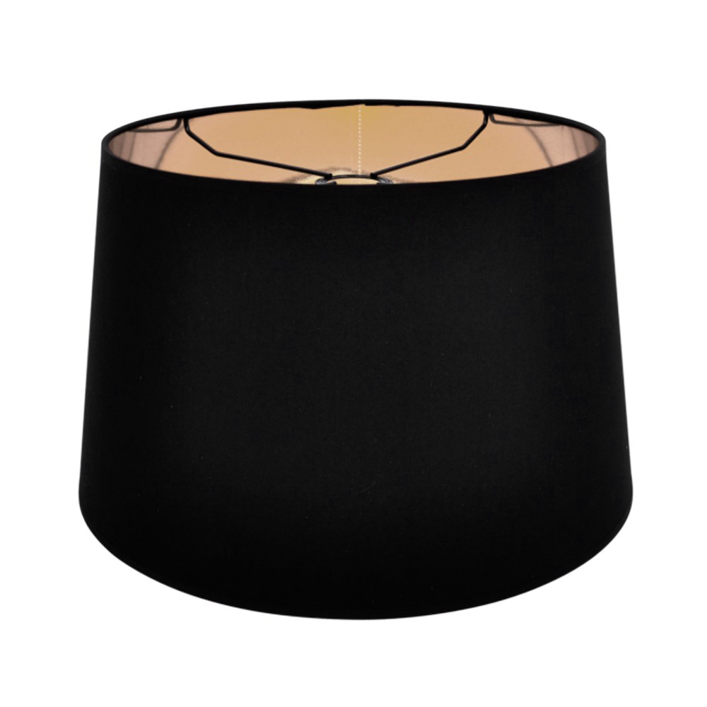 Czarny abażur ze złotym wnętrzem, na E27