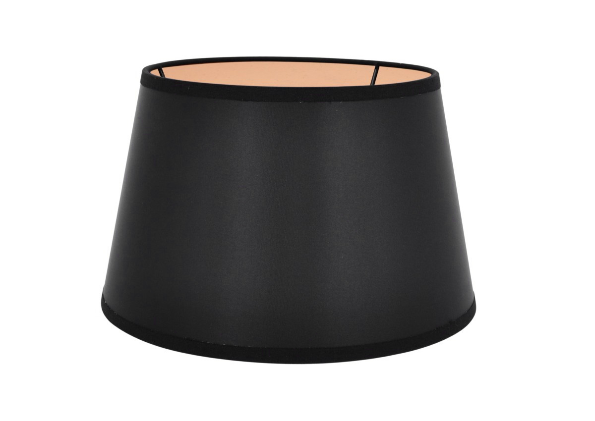 Czarny, zwężany abażur ze złotym wnętrzem