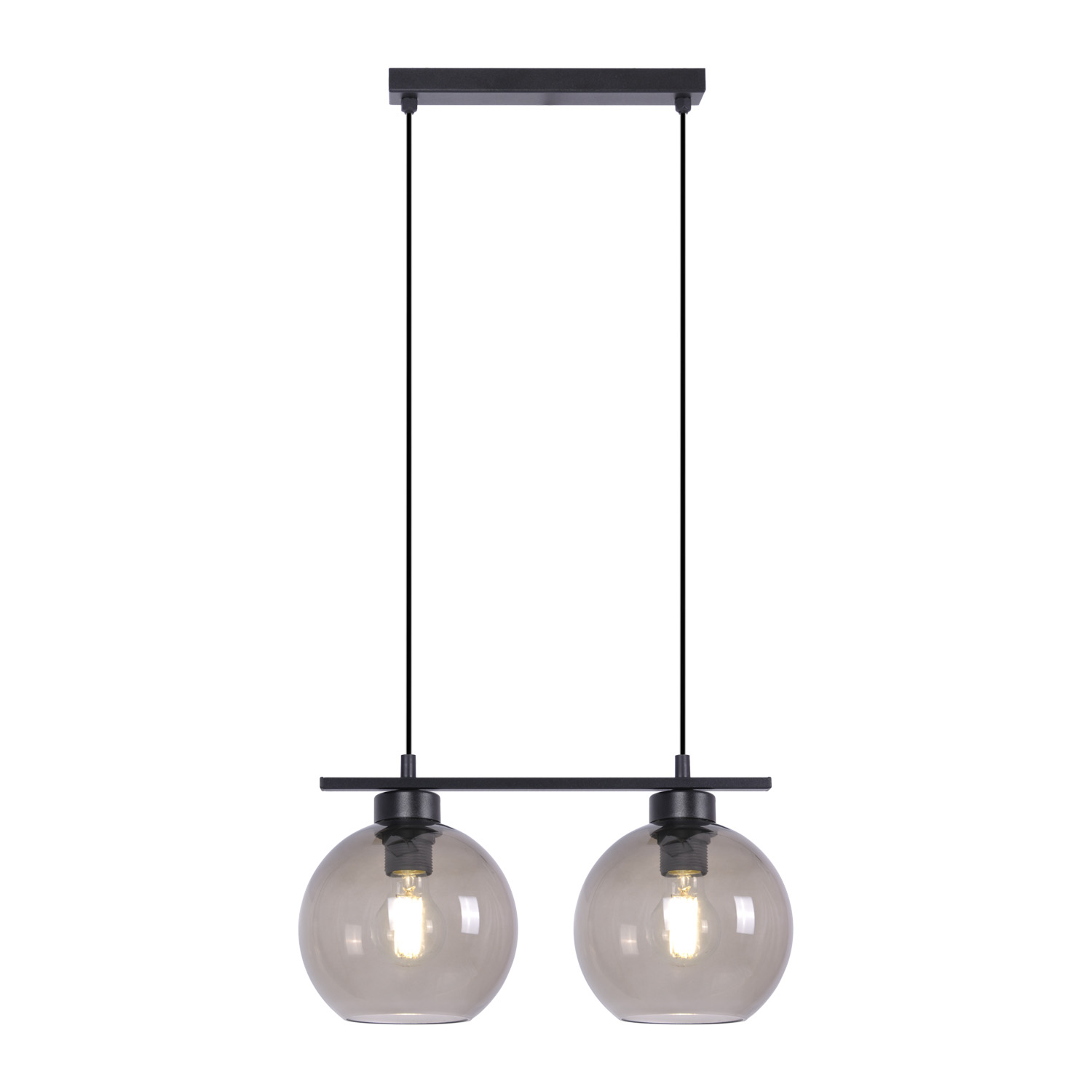 Nowoczesna lampa wisząca z dwoma dymionymi kloszami KZ-2161