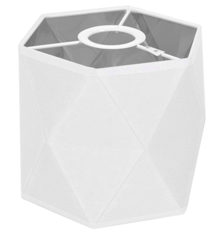 Biały, gięty abażur, na żarówkę E27