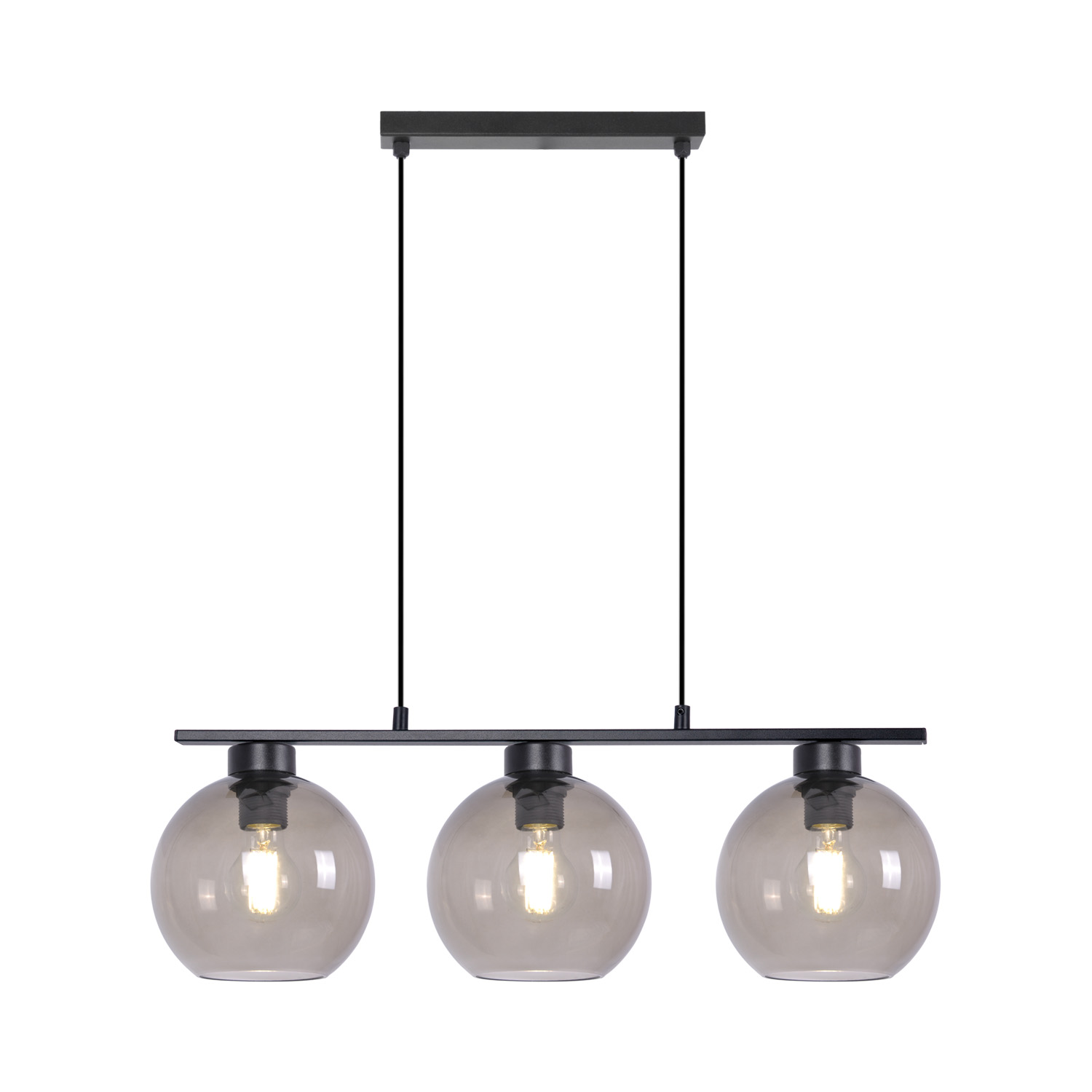 Ponadczasowa lampa wisząca, trzy dymione klosze KZ-2162