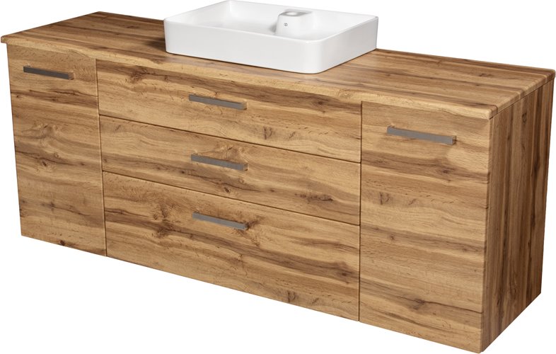 Szafka wisząca z umywalką 180 cm kolor dąb naturalny C3 seria Fokus NE