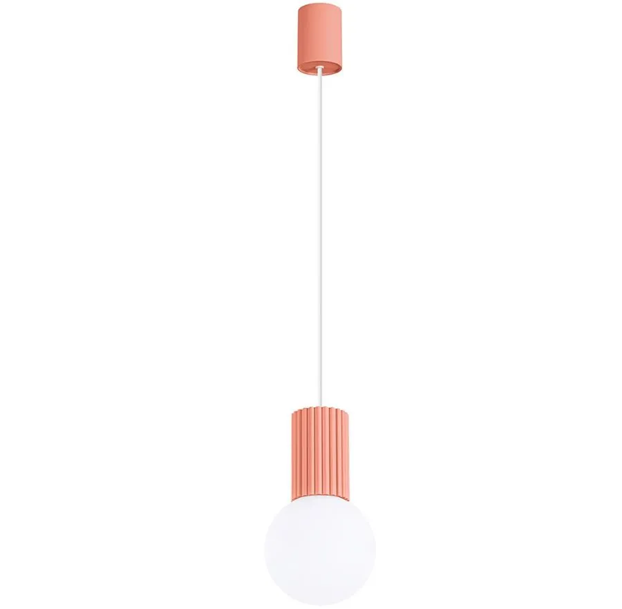 Brzoskwiniowa pojedyncza lampa wisząca - K599-Buble