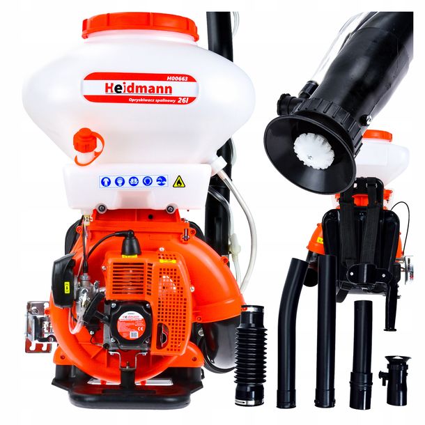 Opryskiwacz Spalinowy Plecakowy Ogrodowy Dmuchawa 26l Mocny 2kw Heidmann