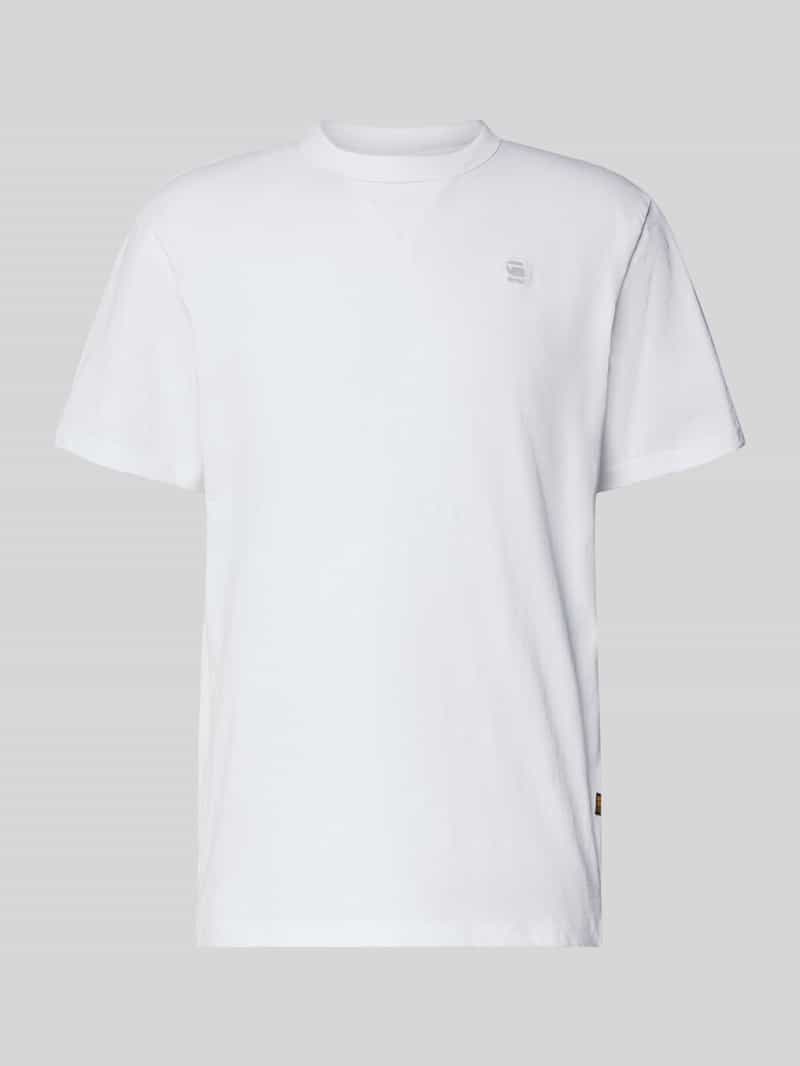 T-shirt z wyhaftowanym logo i okrągłym dekoltem