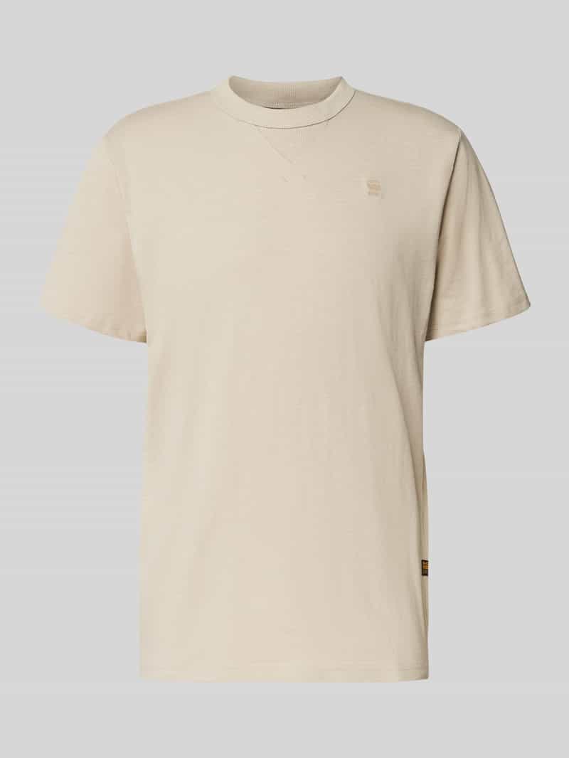 T-shirt z wyhaftowanym logo i okrągłym dekoltem