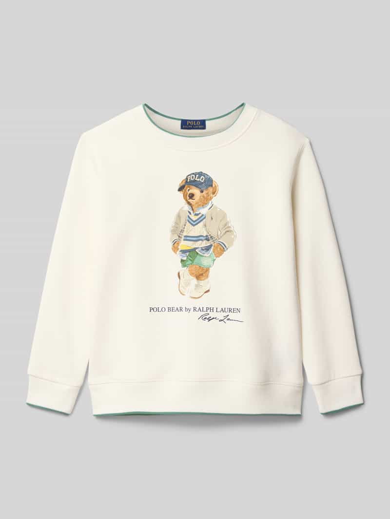 Bluza z okrągłym dekoltem i nadrukiem z logo