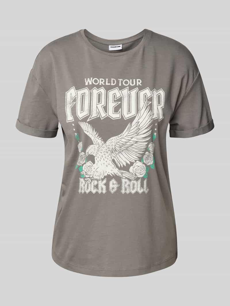 T-shirt o kroju relaxed fit z czystej bawełny model ‘Brandy’