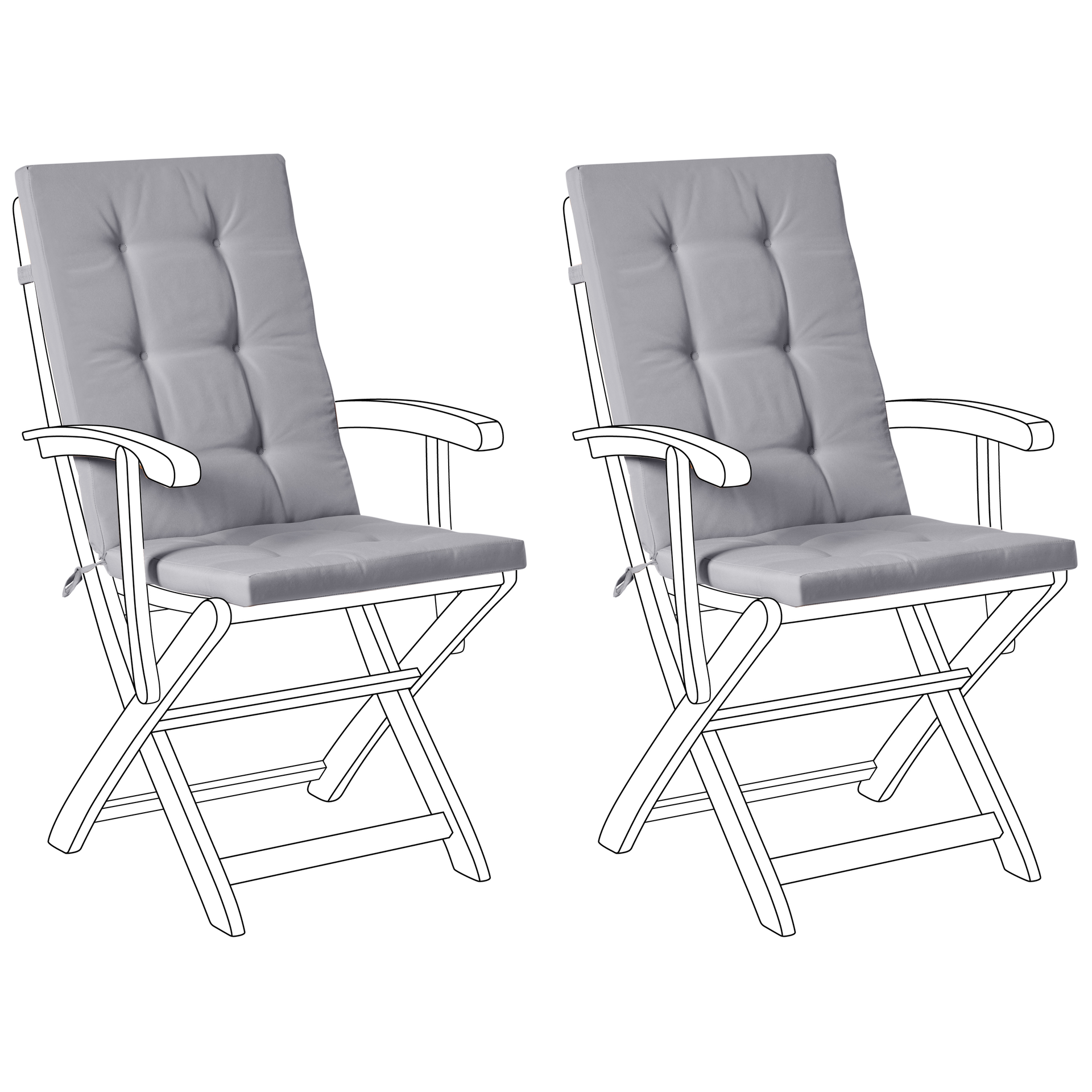 Blmeble Zestaw 2 poduszek siedziskowych/oparciowych MAUI PREMIUM Jasnoszary