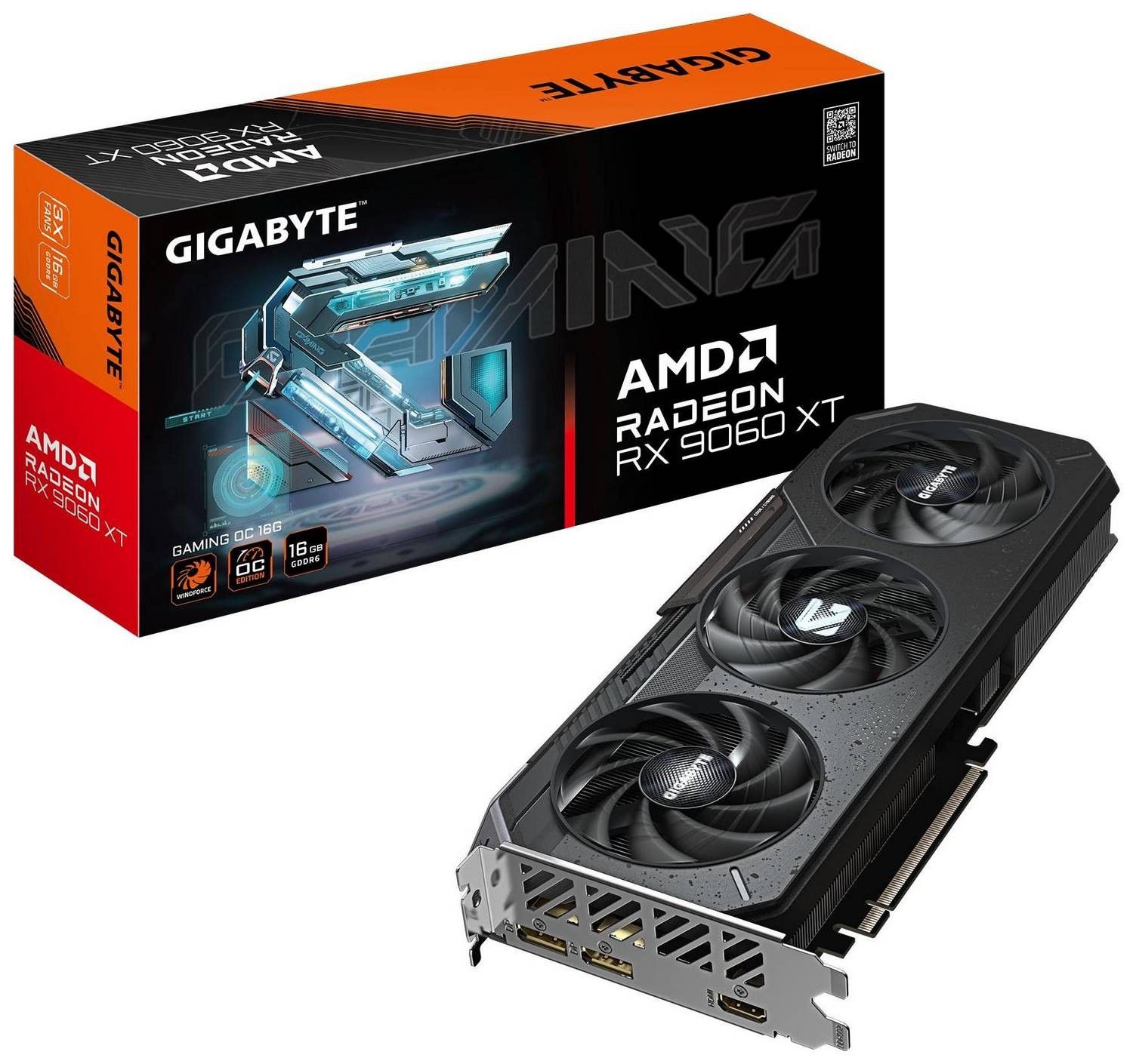 Gigabyte Radeon RX 9060 XT GAMING 16GB OC GV-R9060XTGAMING OC-16GD