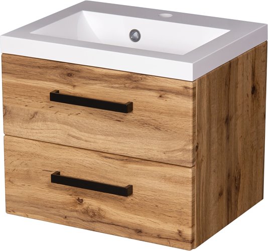 Szafka wisząca z umywalką 50 cm kolor dąb naturalny 39/2 seria Fokus Loft Gante