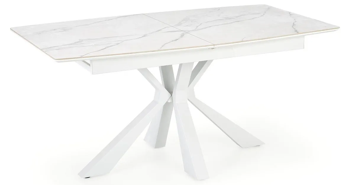 Rozkładany prostokątny stół biały marmur - C5-A39