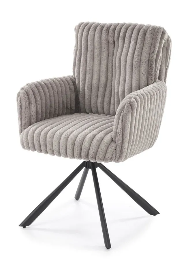 Nowoczesne tapicerowane szare ktrzesło T4-K01