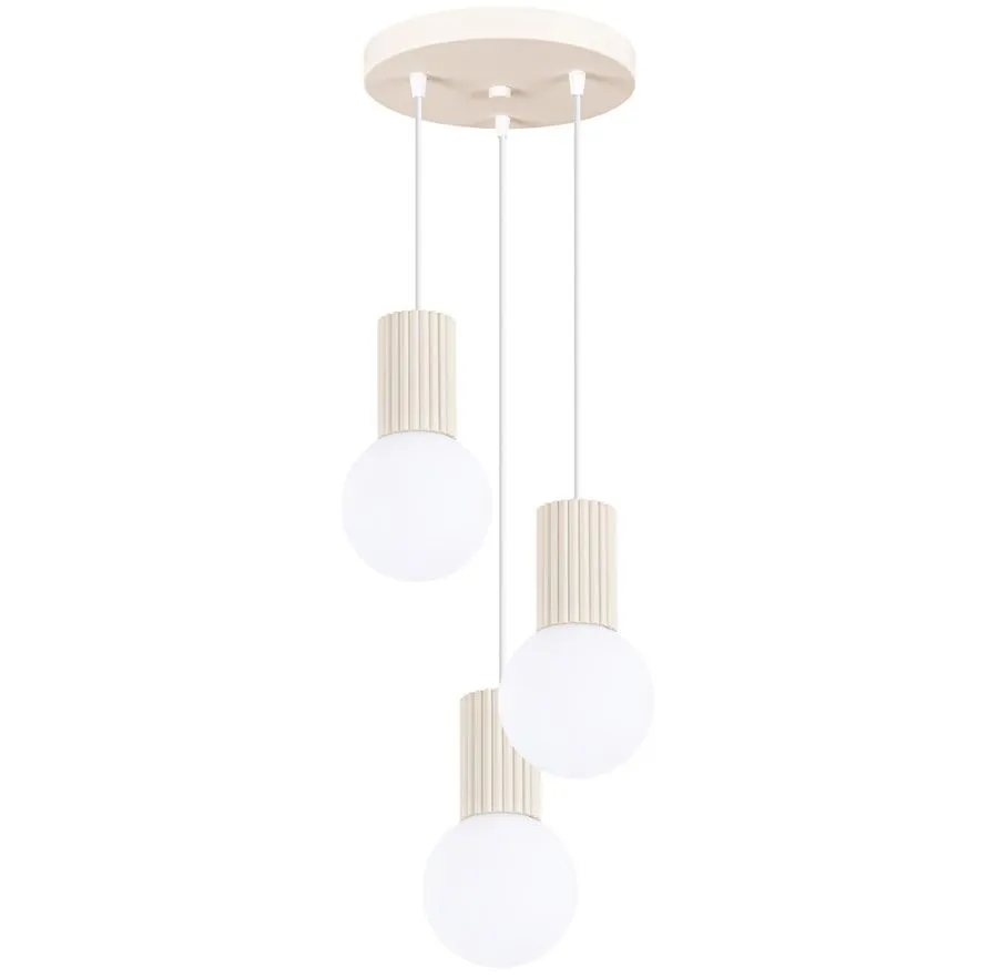 Beżowa nowoczesna lampa wisząca - K600-Buble