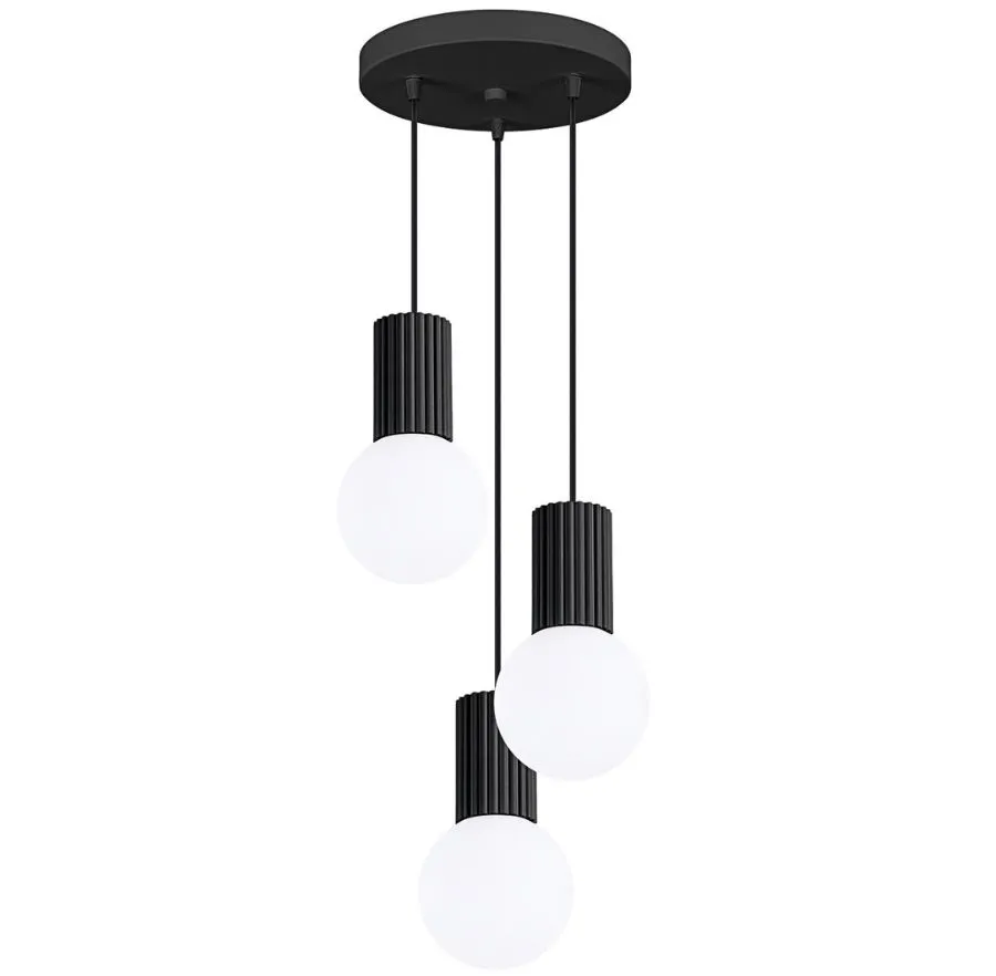 Czarny loftowy żyrandol - K600-Buble