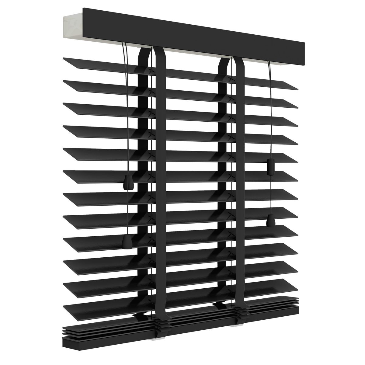 Żaluzja drewniana 200 x 220 cm czarna 50 mm