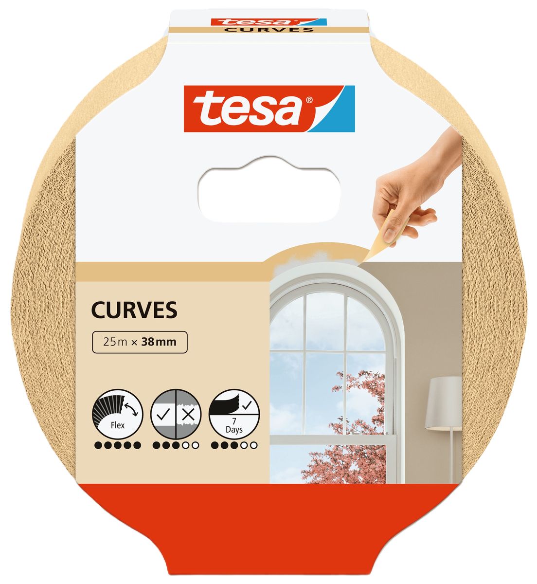 Taśma malarska do krzywizn 25 m x 25 mm Tesa