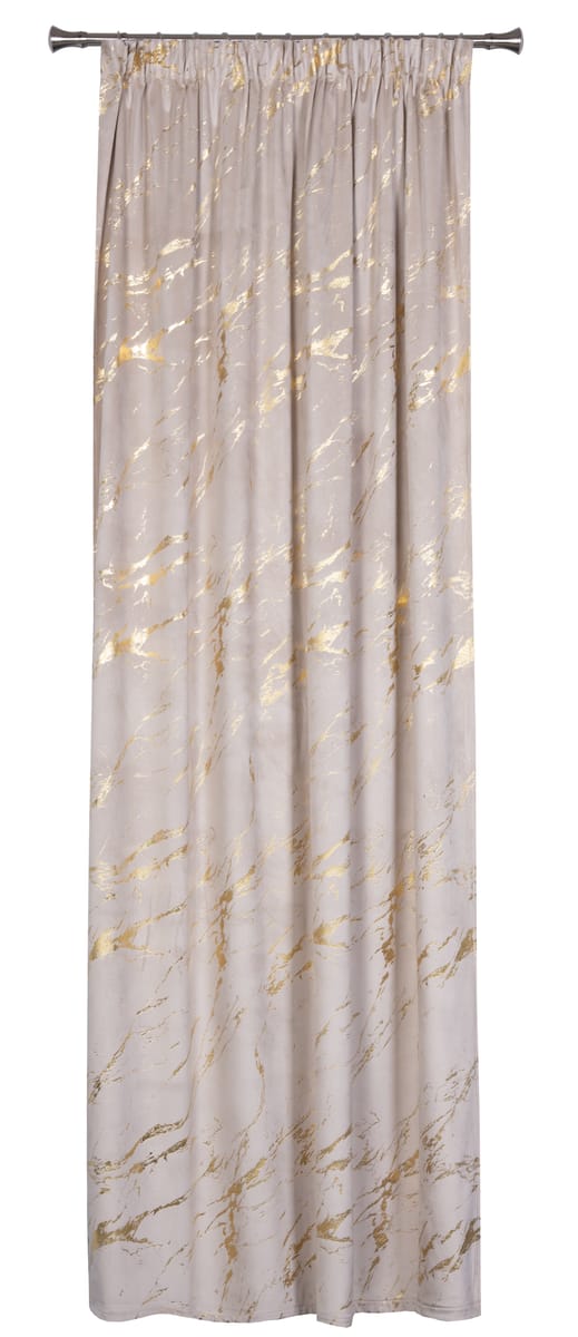 Zasłona Storm beżowa-złota 140 x 260 cm na taśmie