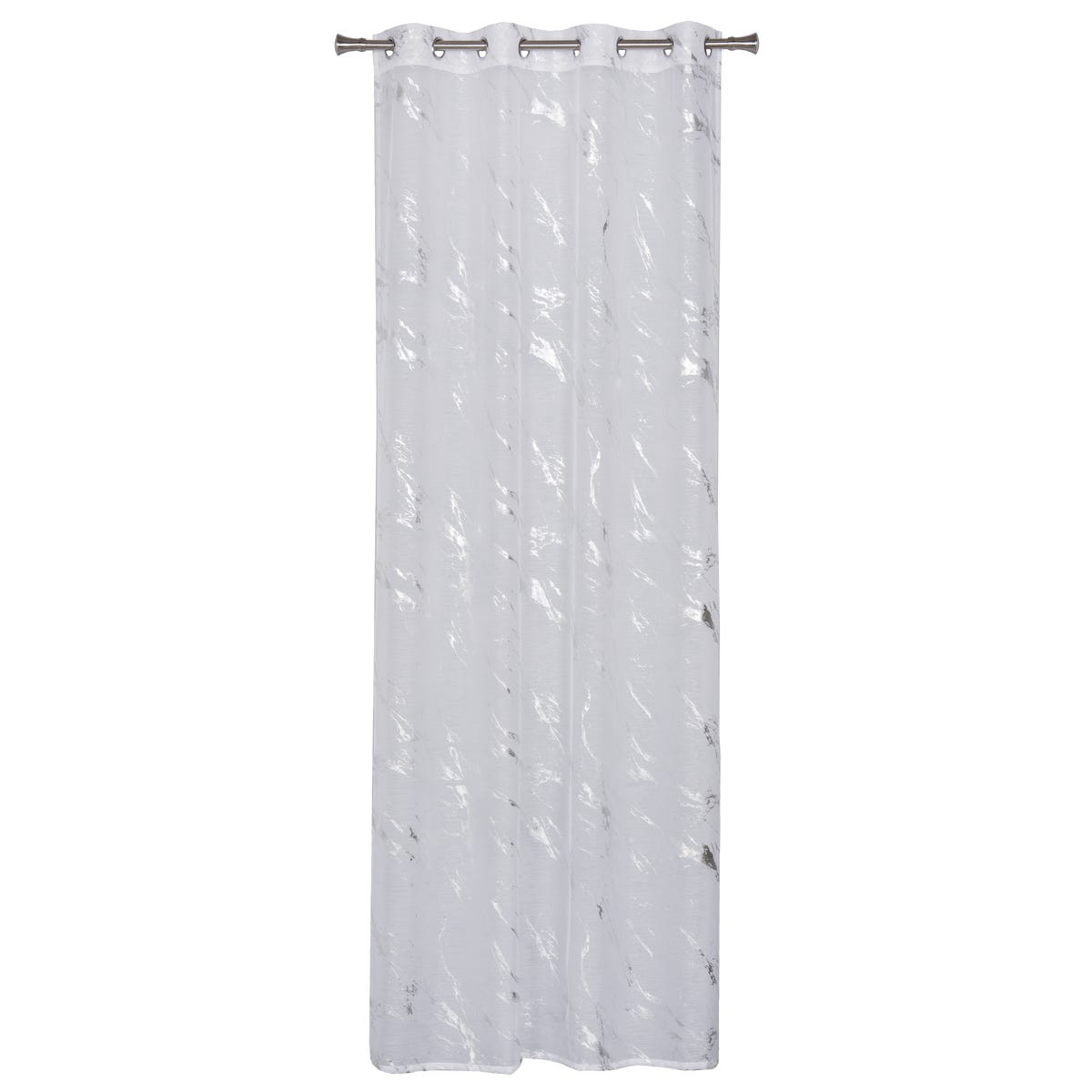 Firana Storm biało-srebrna 140 x 260 cm na przelotkach