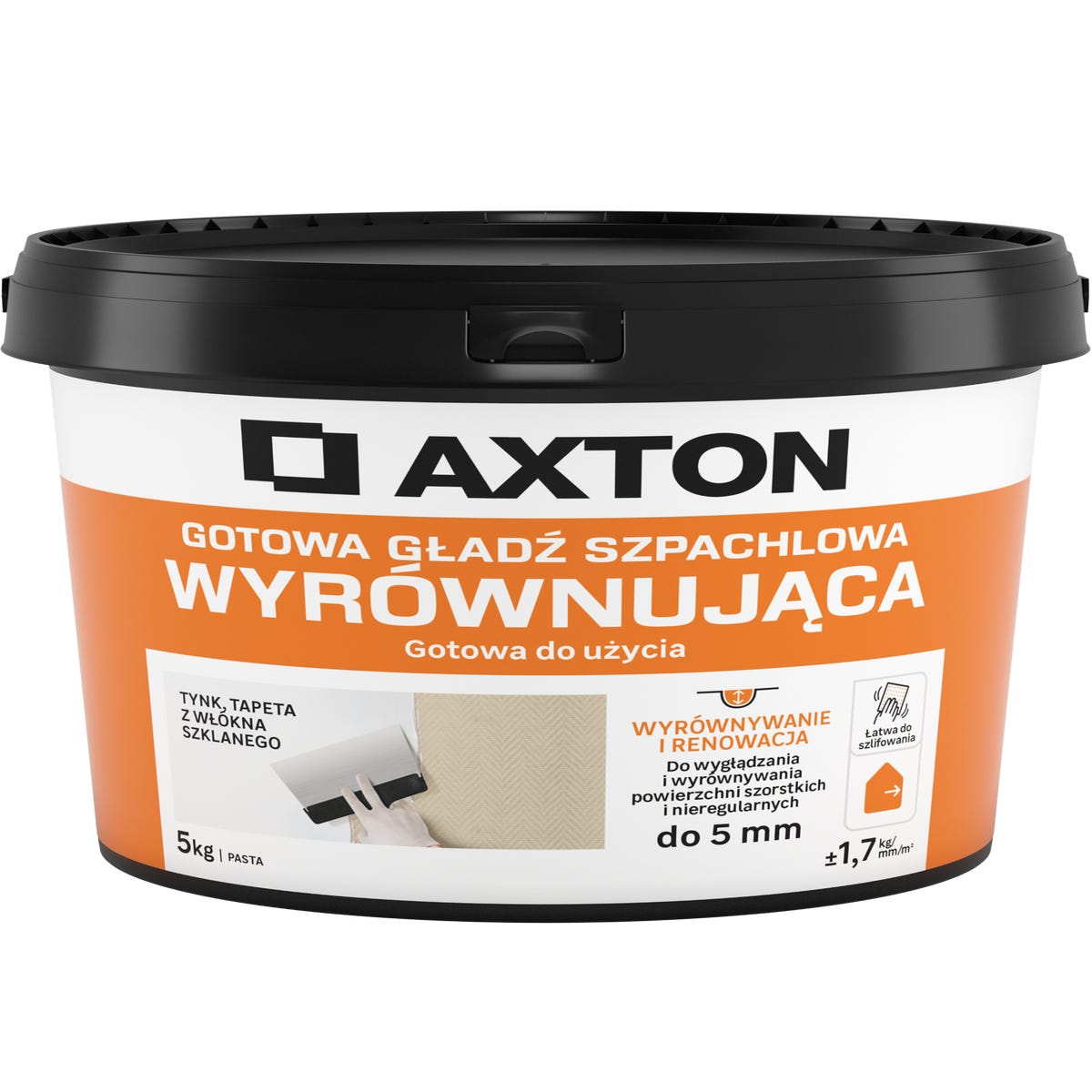 Gładź szpachlowa wyrównująca gotowa 5 kg Axton