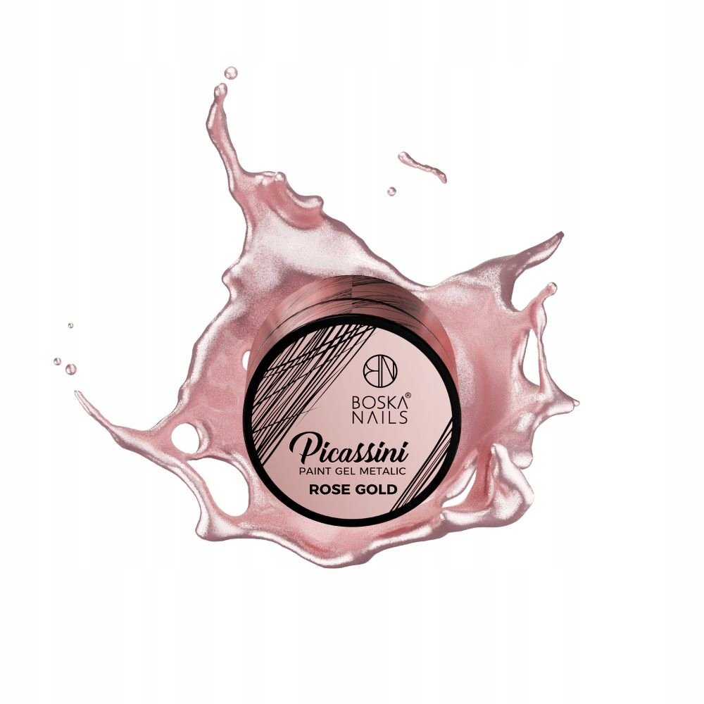 Boska Nails PICASSINI METALIC Rose Gold Paint Żel do paznokci Nail Art 5 ml
