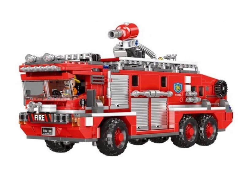 KLOCKI POJAZD STRAŻ POŻARNA WÓZ STRAŻACKI 720 KLOCKÓW DO UŁOŻENIA PREZENT