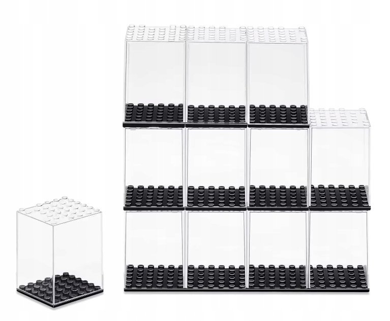 GABLOTKA EKSPOZYCYJNA GABLOTA PRZEŹROCZYSTA NA FIGURKI ZESTAW 16 SZTUK