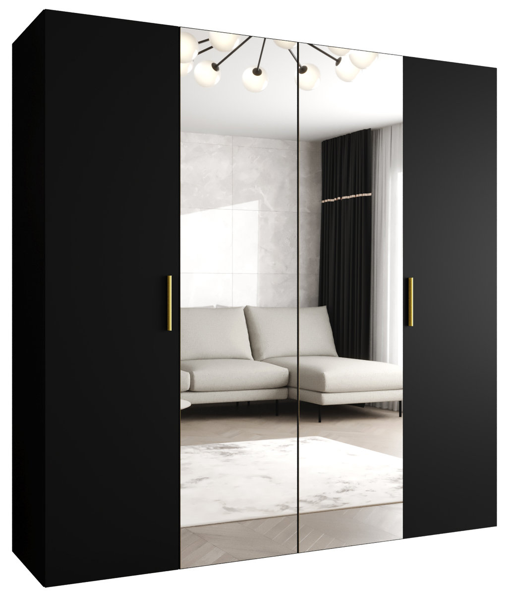 Szafa uchylna otwierana BARI 2 200 wys. 202 cm Czarny + u. Złoty