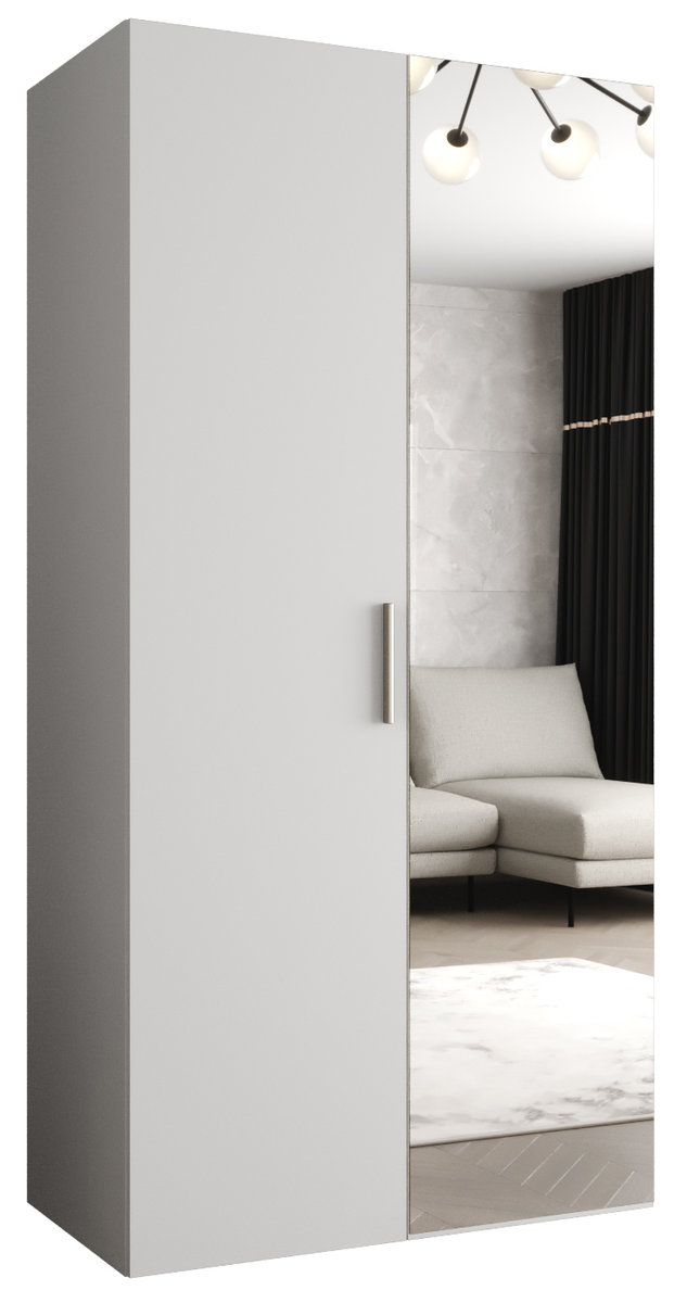 Szafa uchylna otwierana BARI 2 100 wys. 202 cm Biały + u. Srebrny