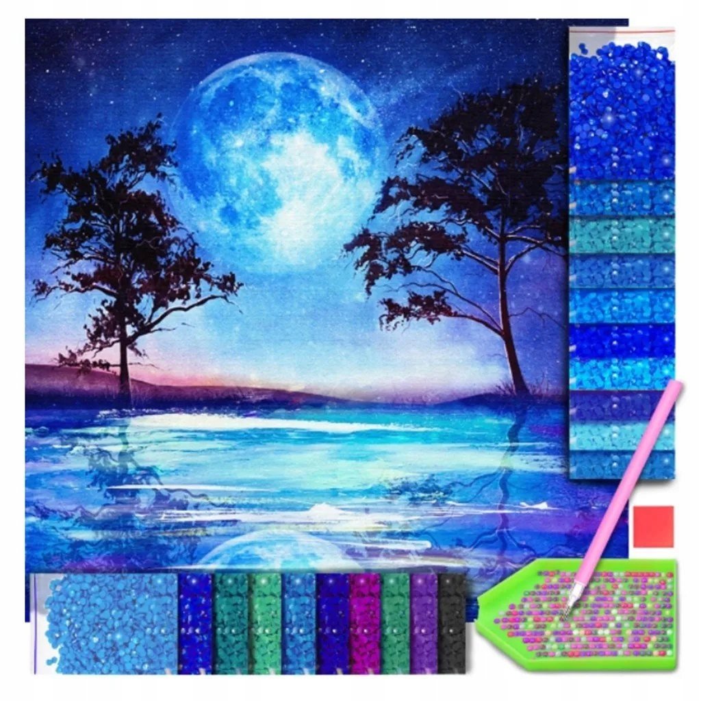 Haft diamentowy 5D księżyc mozaika zestaw diamond