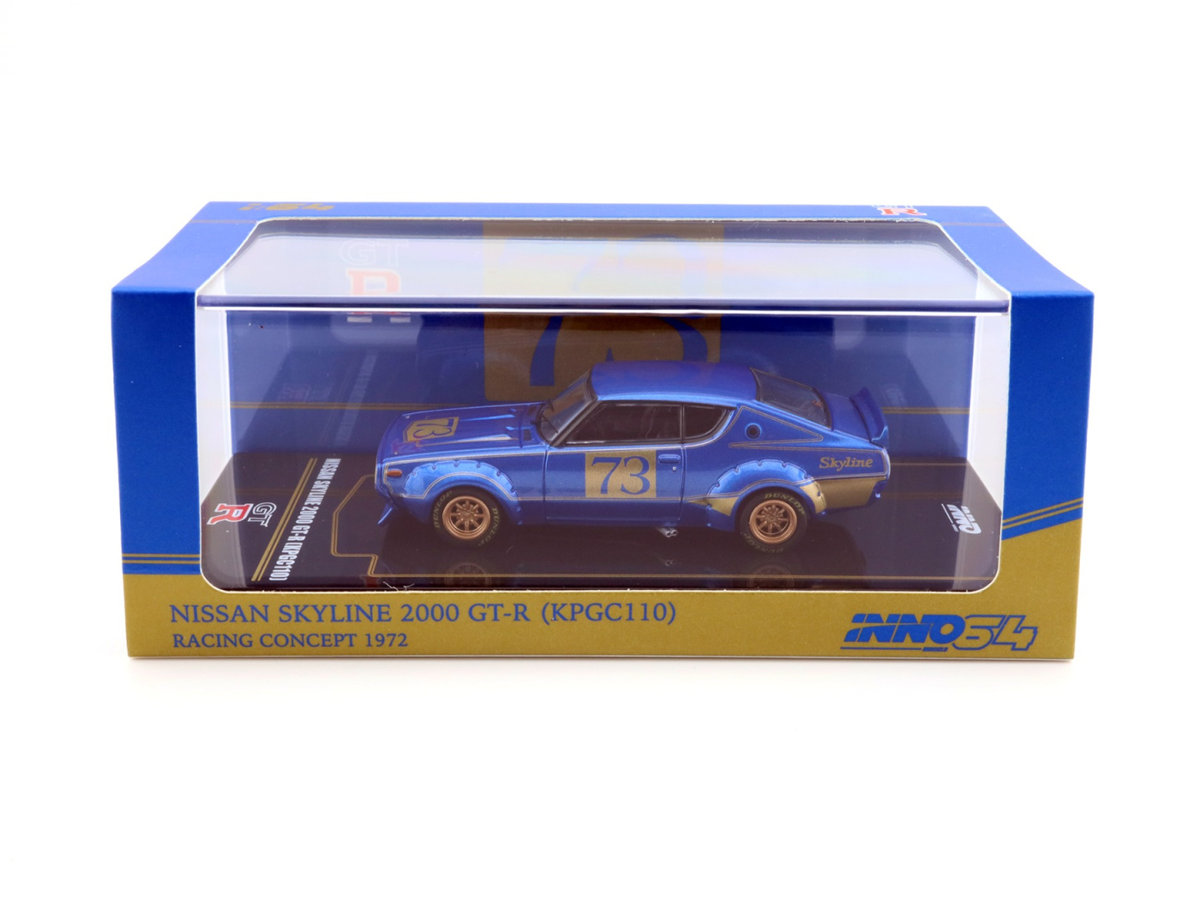 INNO64 Nissan Skyline 2000 GT-R (KPGC110) Racing Concept 1972 Blue