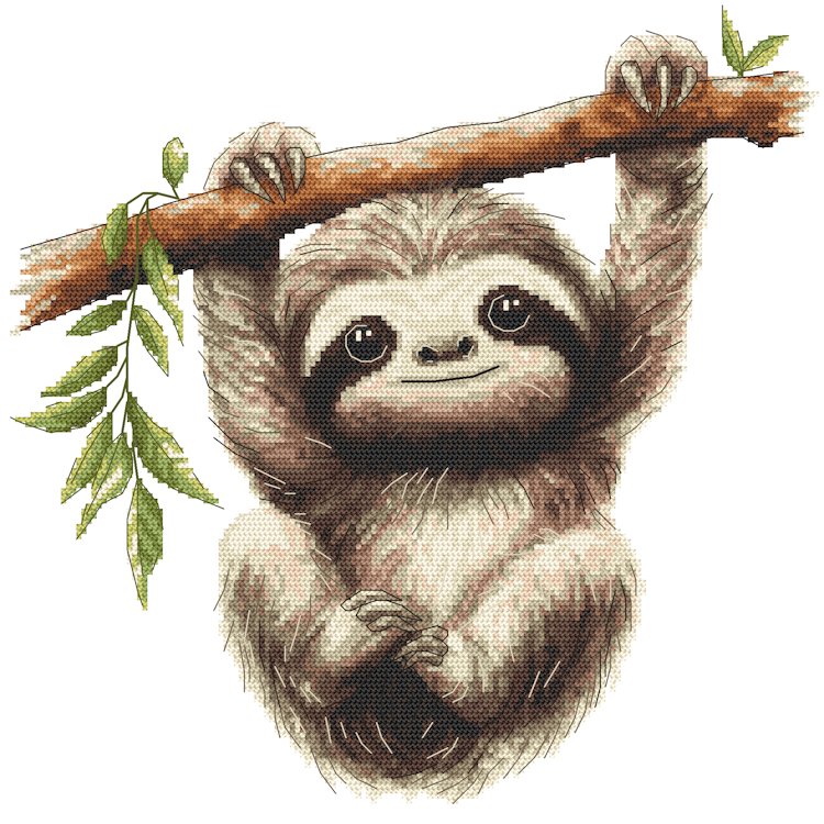 Haft krzyżykowy - Zestaw do haftu - Leniwiec