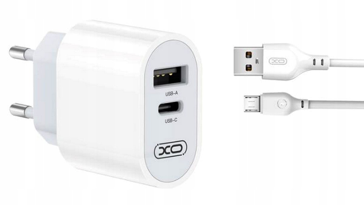 Ładowarka Sieciowa Usb + Usb Typ C Xo L97 Kabel