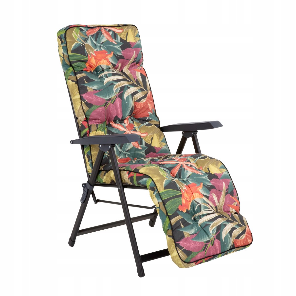 460295 Fotel ogrodowy z podnóżkiem Lena Plus Black Edition PATIO