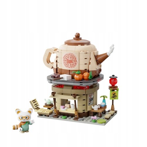 KLOCKI KUNG FU PANDA PANTASY MINI STREET VIEW STRAGAN Z HERBATĄ SHIFU 86507