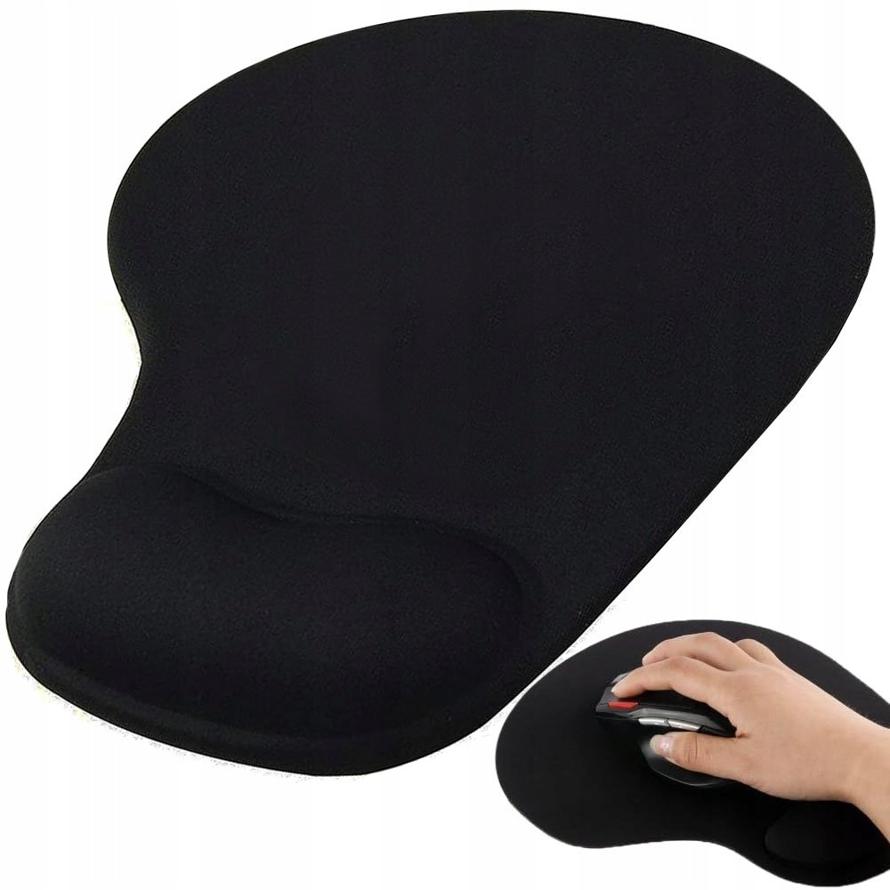 Podkładka żelowa z poduszką pod mysz myszkę nadgarstek ergonomiczna czarna