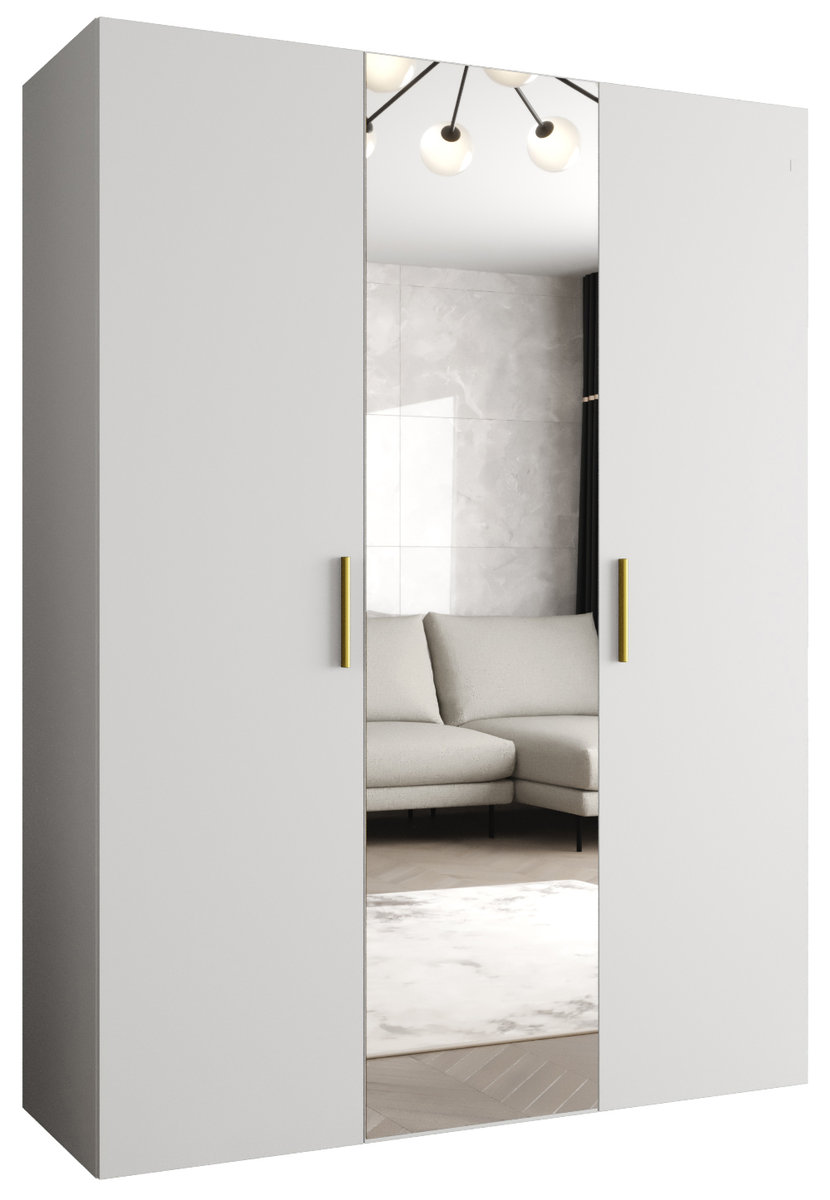 Szafa uchylna otwierana BARI 2 150 wys. 202 cm Biały + u. Złoty