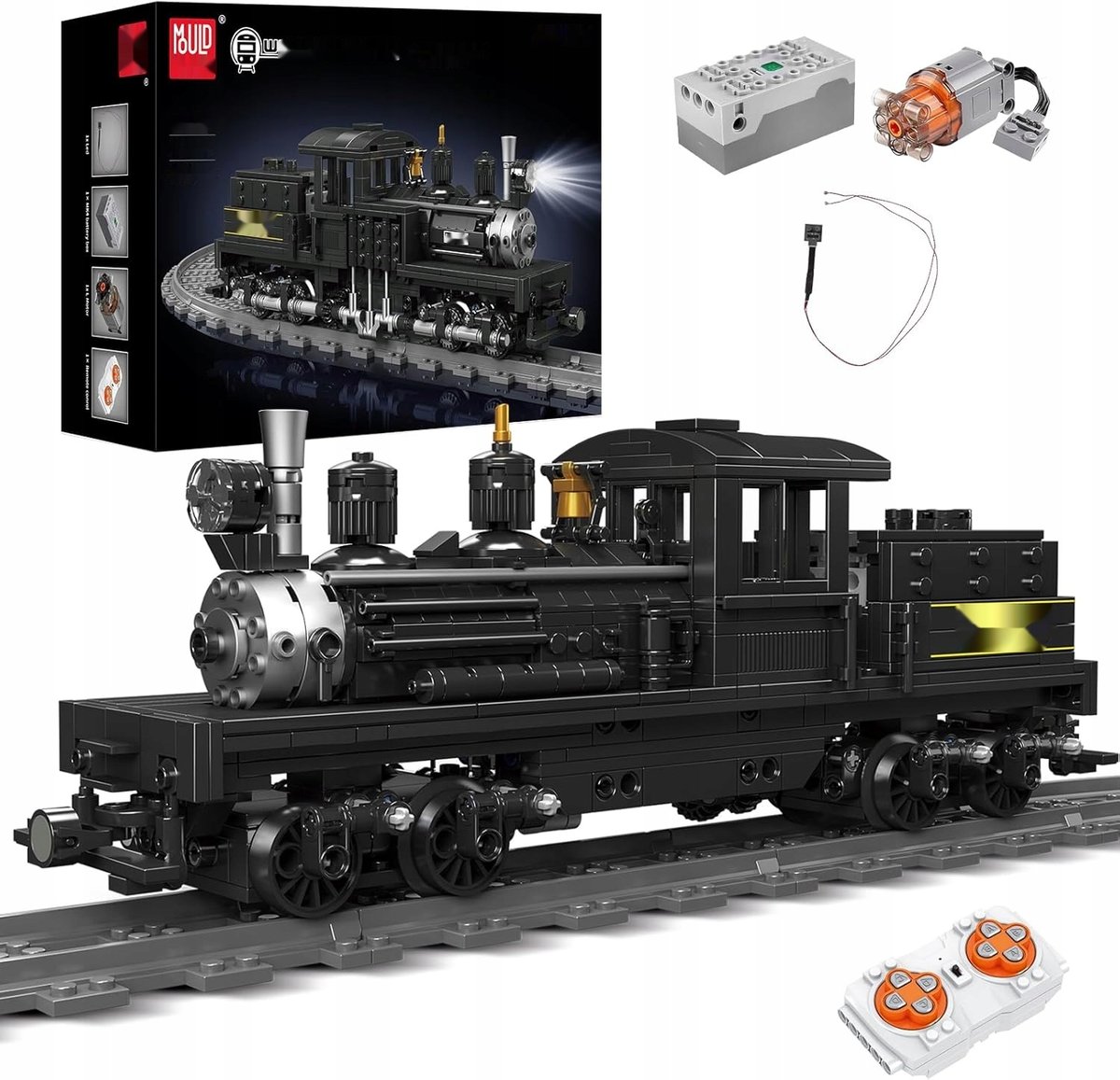 Mould King 12032 Klocki Konstrukcyjne Model Pociągu Parowego 880 elementów