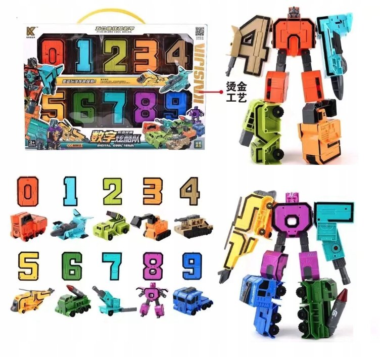 KLOCKI ROBOT ZABAWKA DLA DZIECI ROBOT Z CYFR UKŁADANIE ZABAWKA EDUKACYJNA
