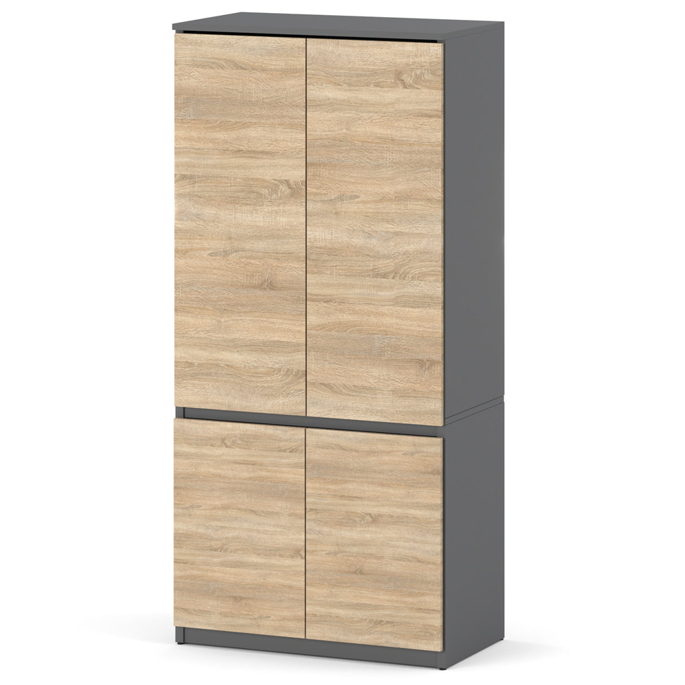 Szafa Do Przedpokoju Loft 80cm Garderoba Półki Drążek Szary Dąb Sonoma