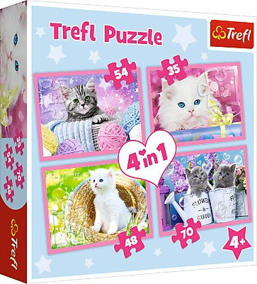 Trefl, puzzle, Kocie zabawy, 54/48/35/70 el.
