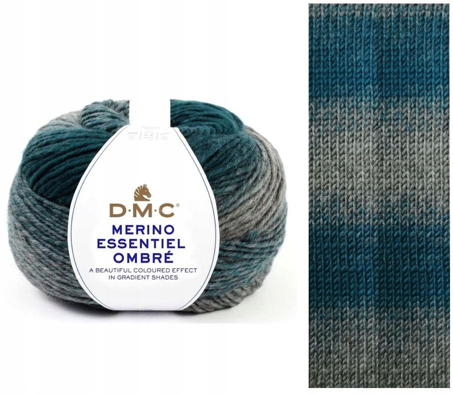 włóczka DMC MERINO ESSENTIALE OMBRE kol.1003 popielato-morska