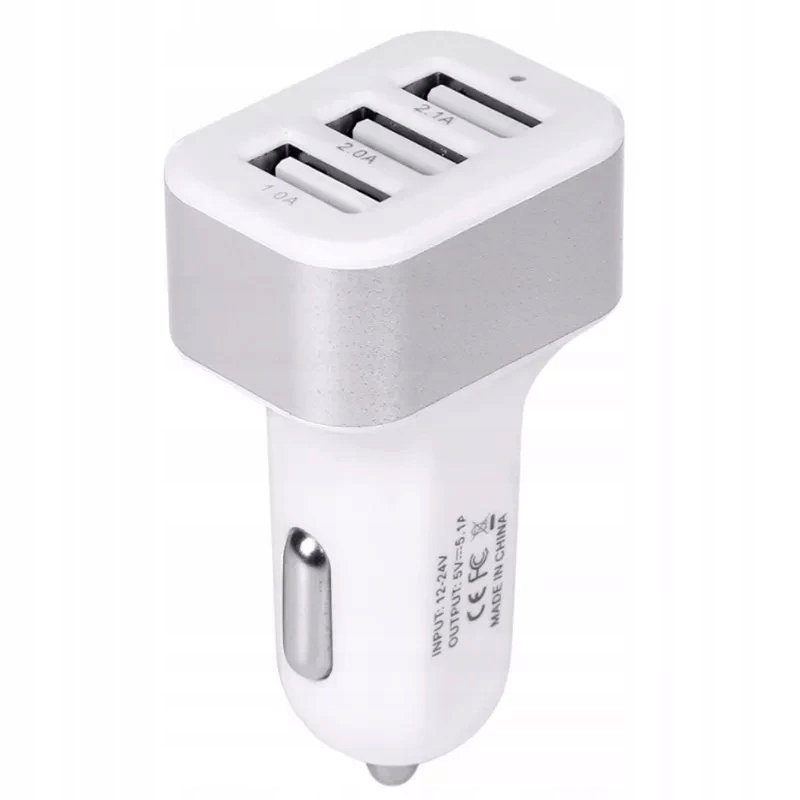 Ładowarka samochodowa uniwersalna 3 x USB 3,0A 2,0A 1A 5V
