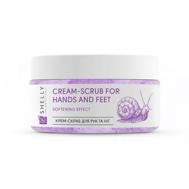 Krem-peeling do rąk i nóg z alantoiną, ekstraktem ze ślimaka i masłem shea Shelly 350 g