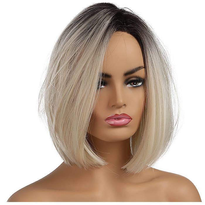 Peruka krótkie włosy ombre jasny blond
