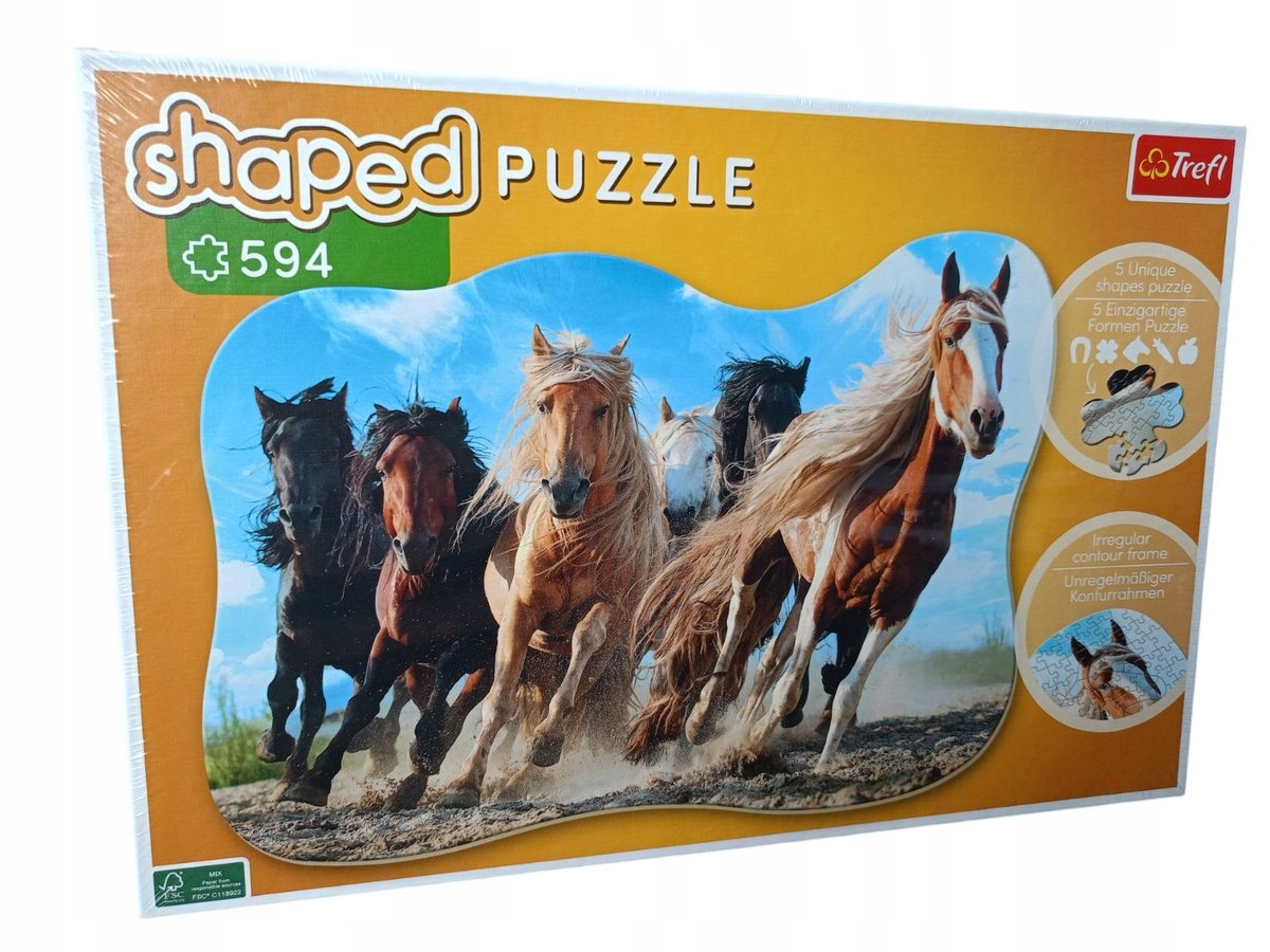 Puzzle shaped konturowo-kształtowe Konie 594 elementy