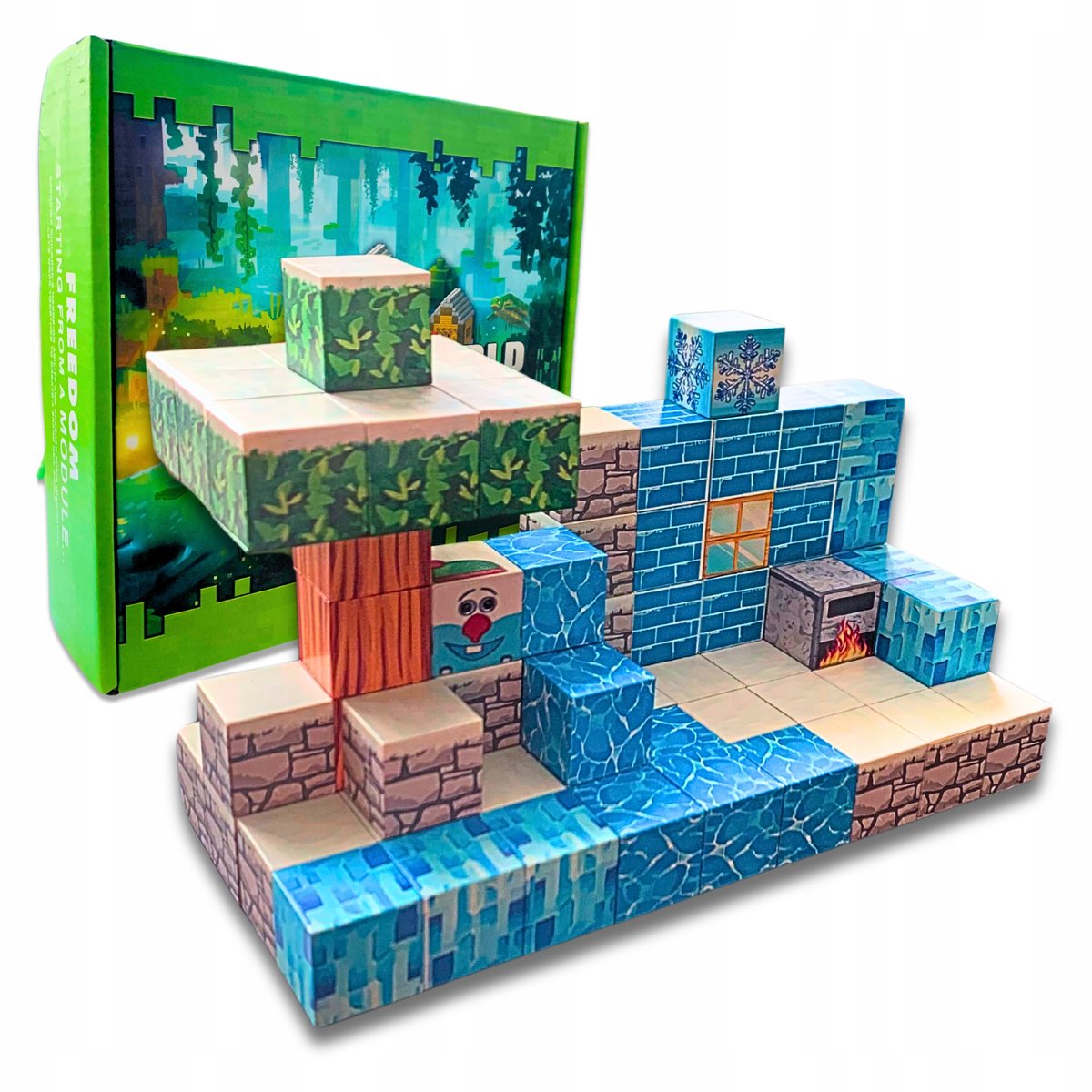 Klocki Magnetyczne Zestaw Klocków Edukacyjnych Na Magnes 75 SZT + LUDZIKI