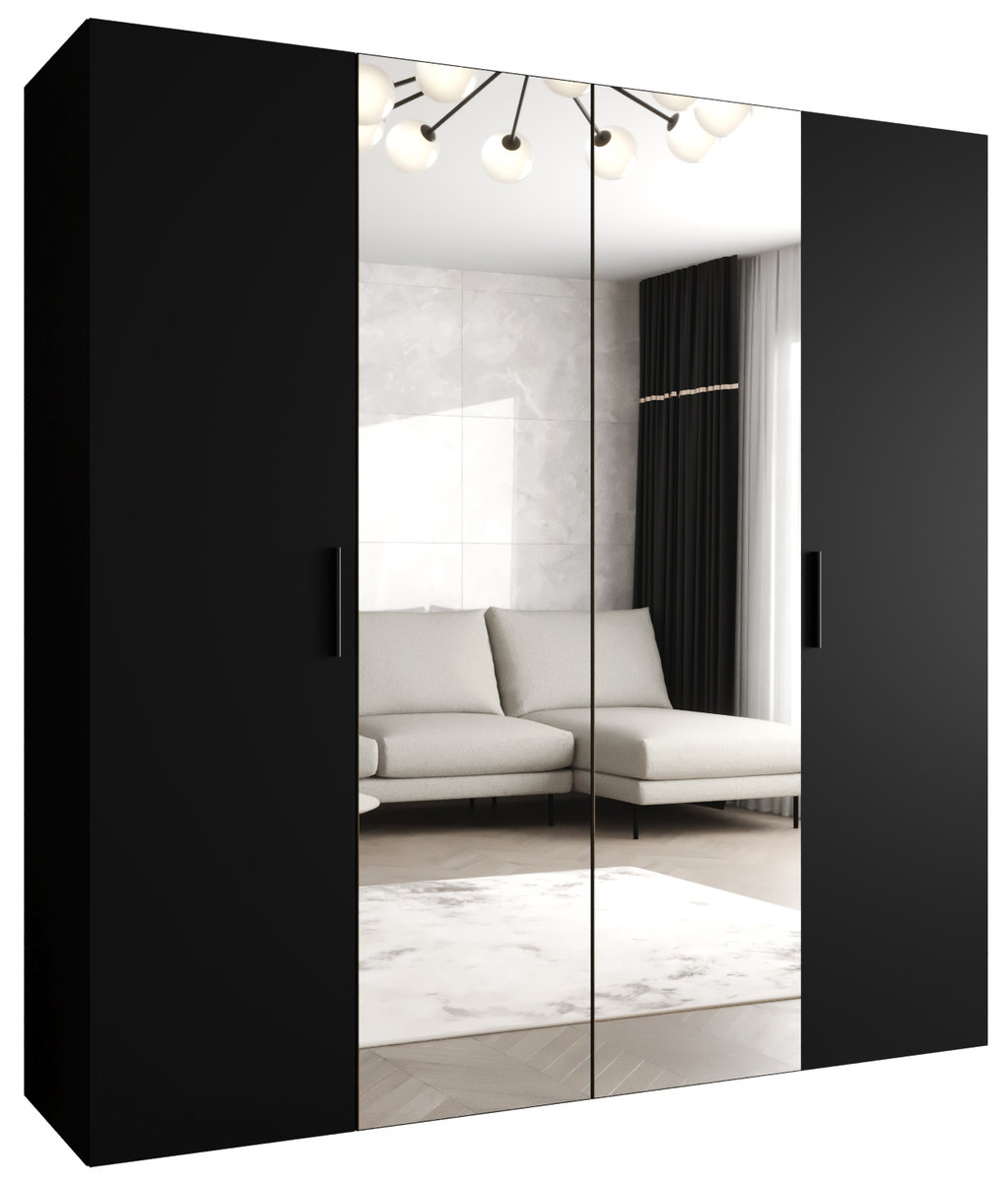 Szafa uchylna otwierana BARI 2 200 wys. 202 cm Czarny + u. Czarny