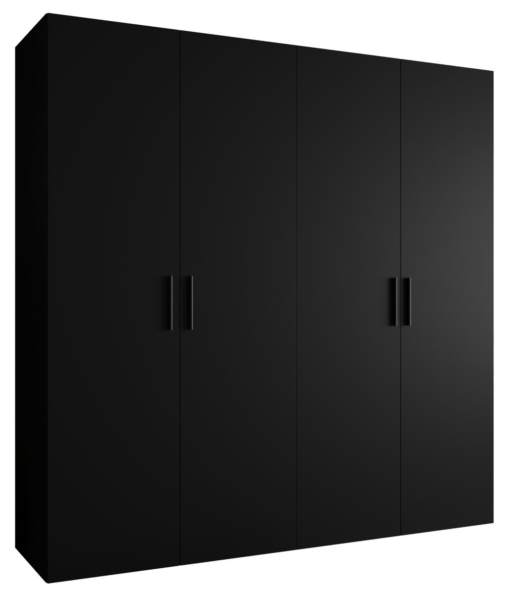 Szafa uchylna otwierana BARI 1 200 wys. 202 cm Czarny + u. Czarny