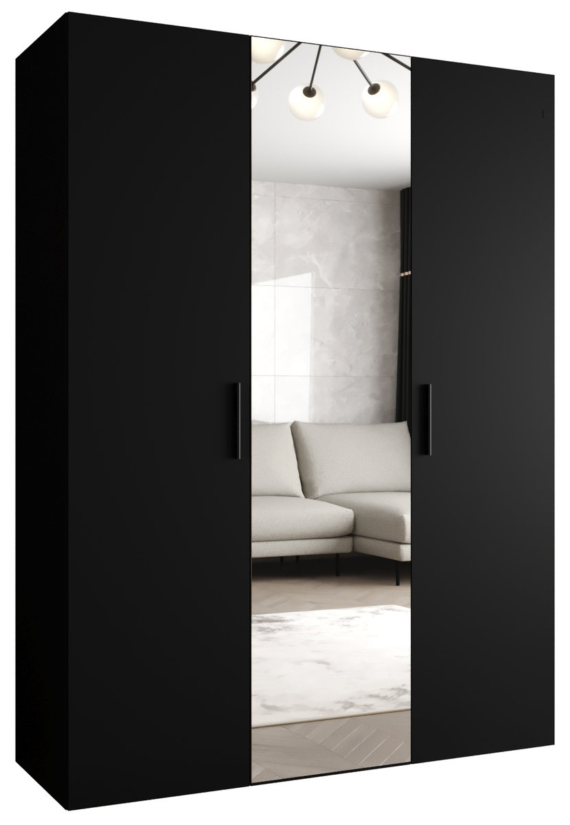 Szafa uchylna otwierana BARI 2 150 wys. 202 cm Czarny + u. Czarny